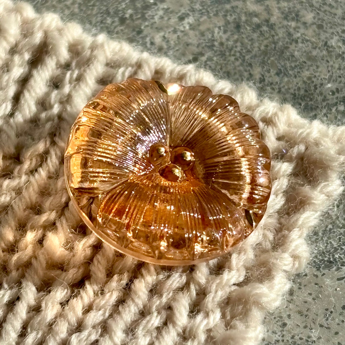 22mm - DAISY knap - Rosa, Guld