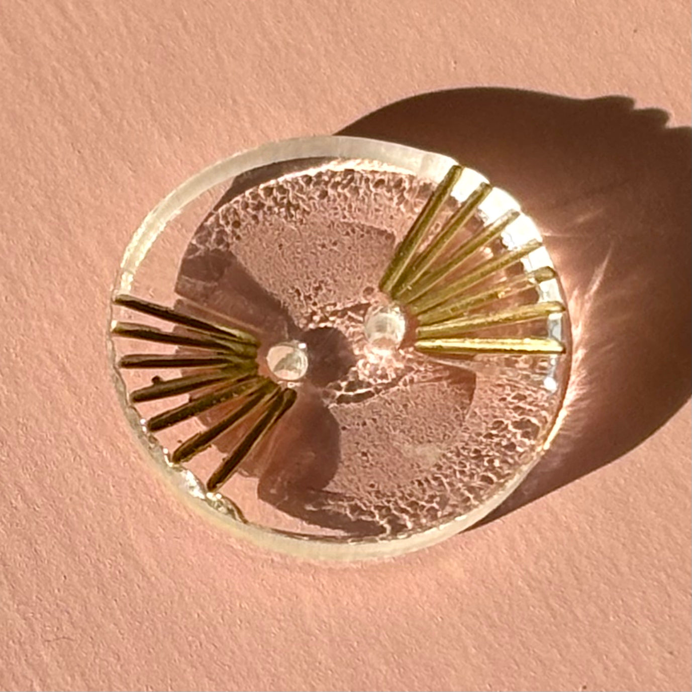 18mm - VIFTE knap - krystal, Guld