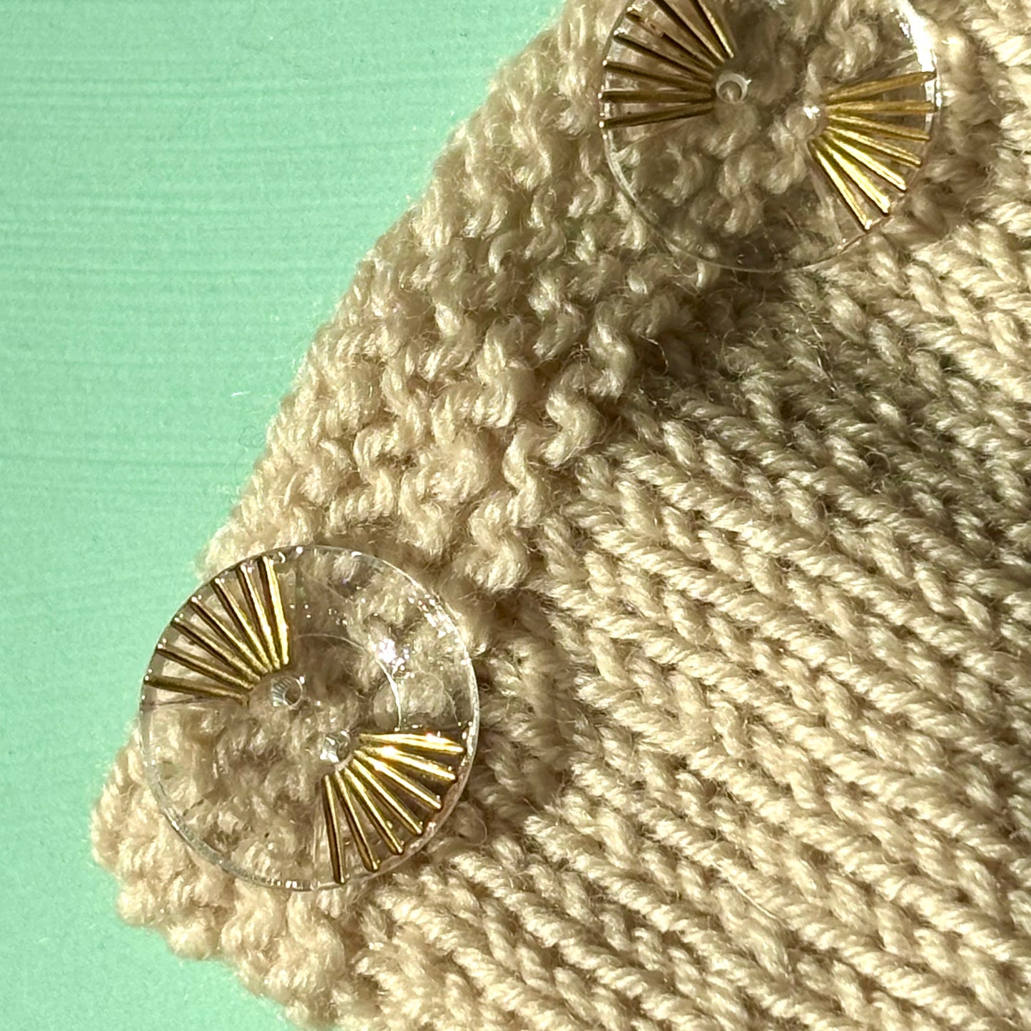 18mm - VIFTE knap - krystal, Guld