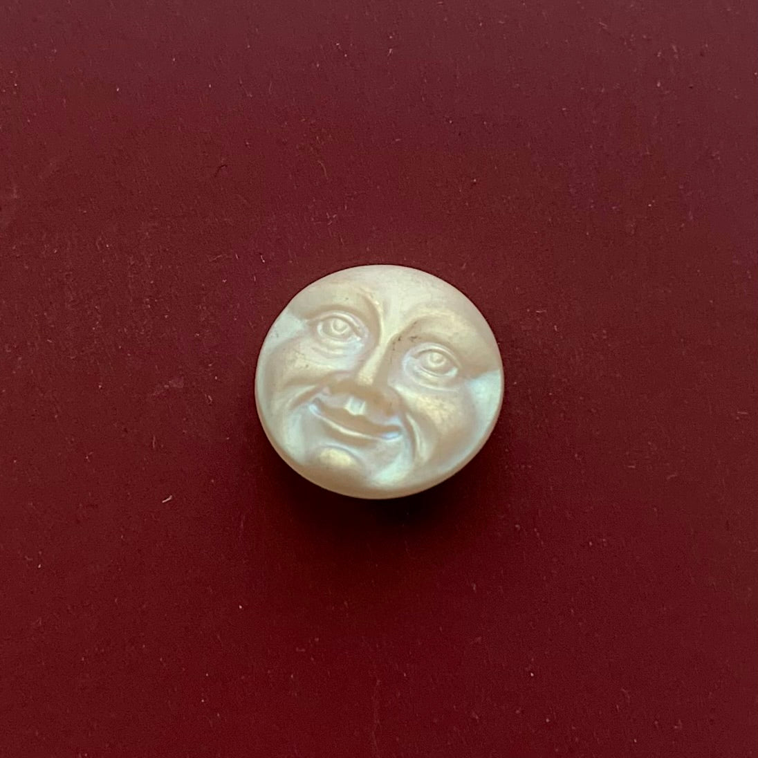 18mm - MÅNE knap - Hvid, Perlemor