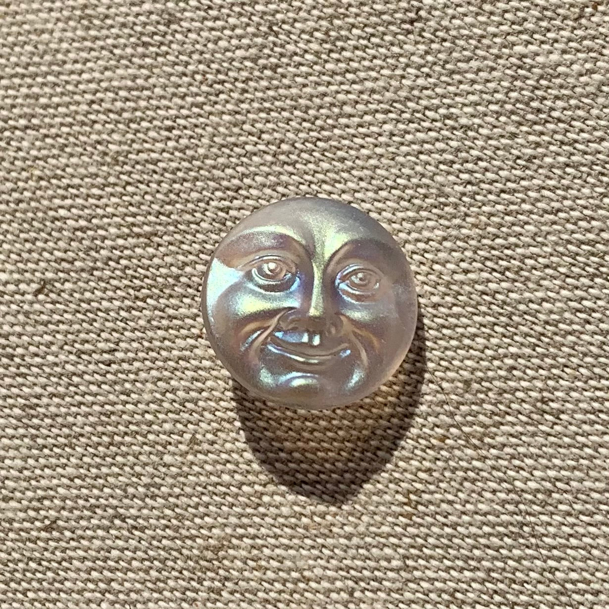 Måne glasknap 18mm hvid mat glas