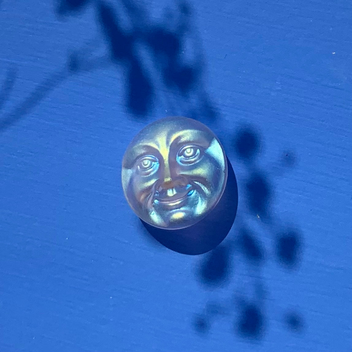 18mm - MÅNE knap - Hvid mat, Perlemor