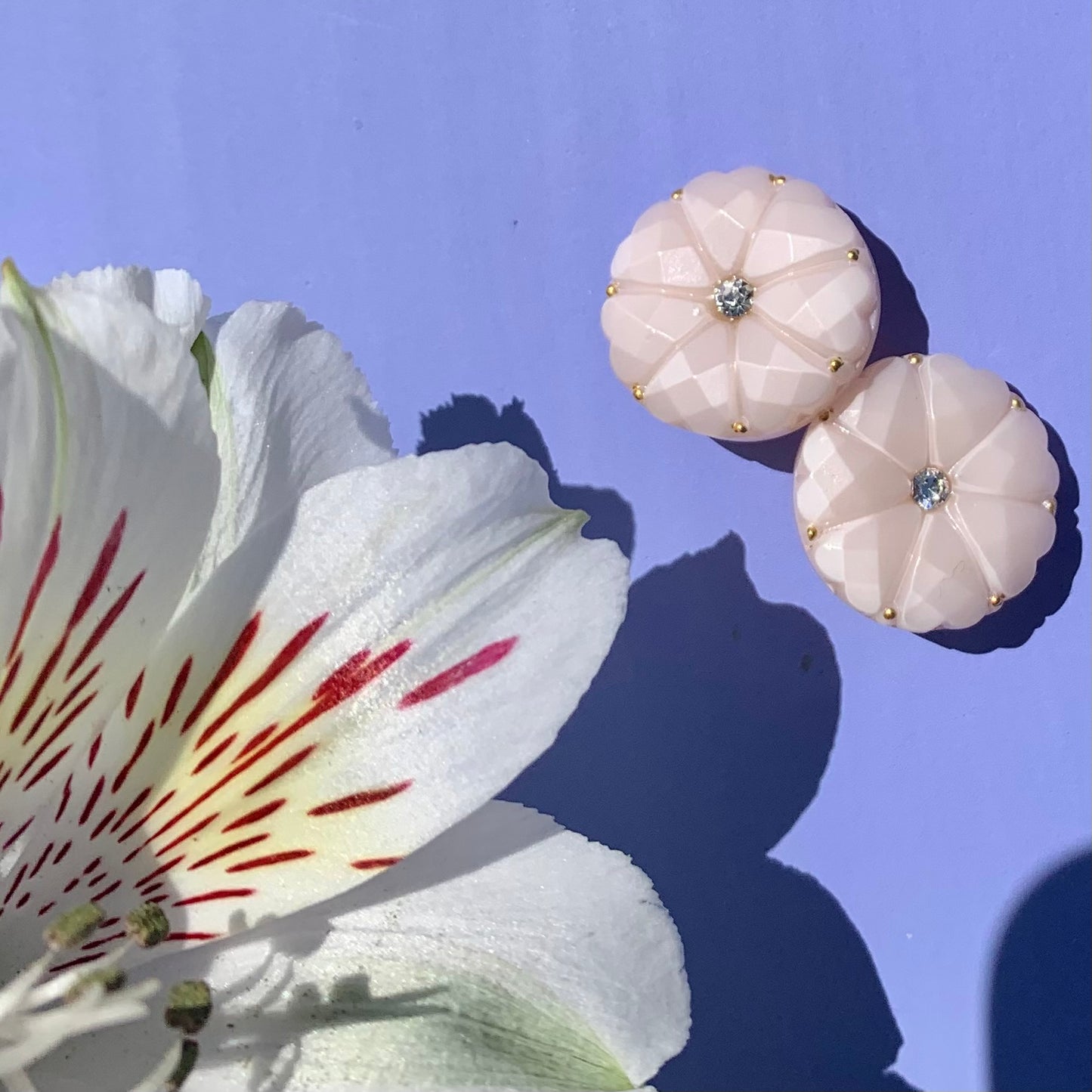 Glasknap rosa 18mm Dahlia knap