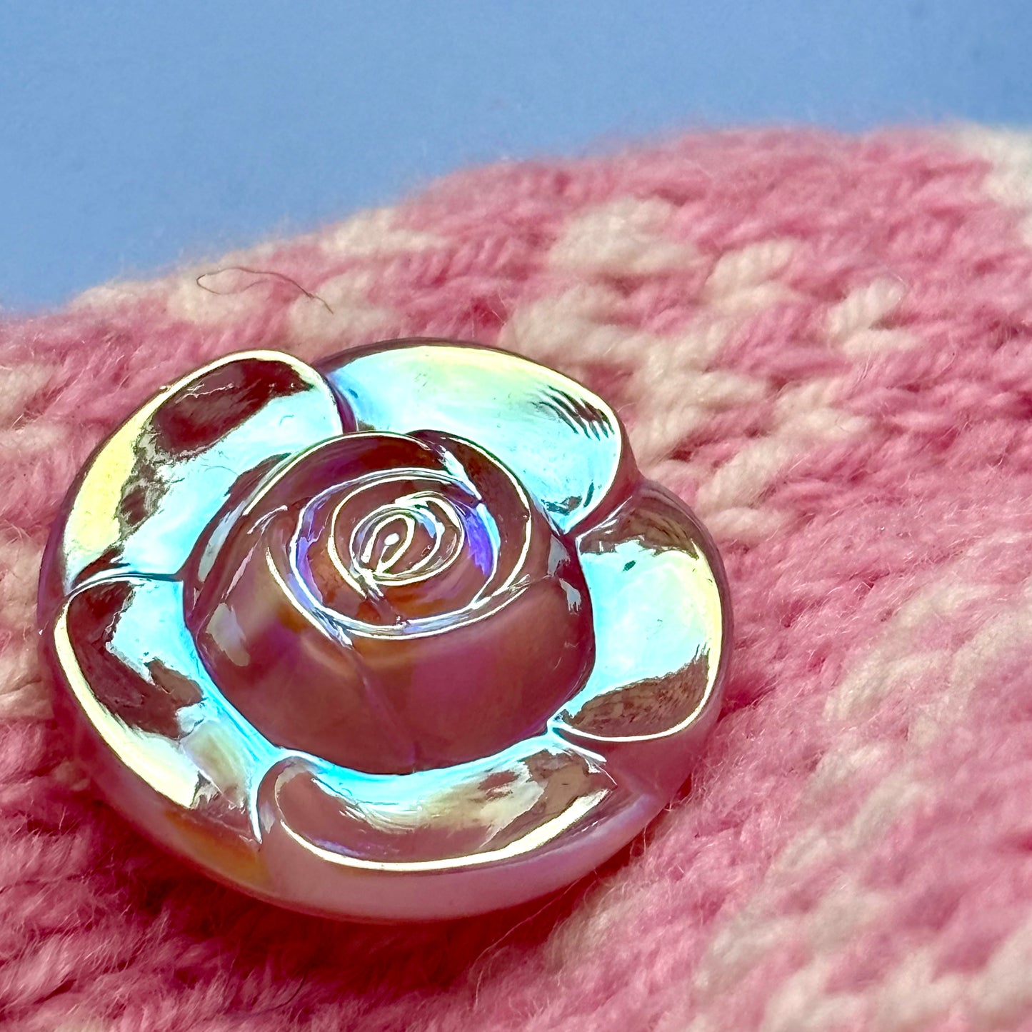 26mm - ROSALINA knap - Rød, perlemor