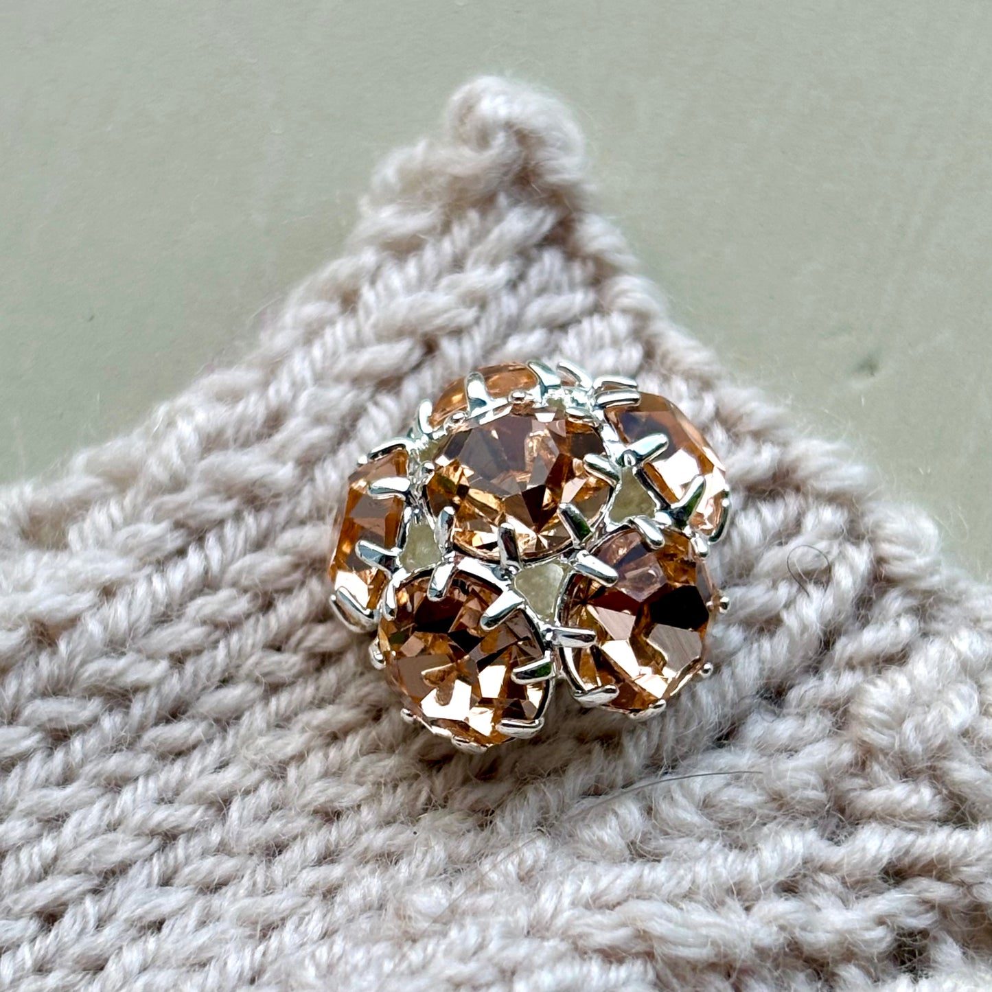 champagne knapt til strik 18mm tiffany