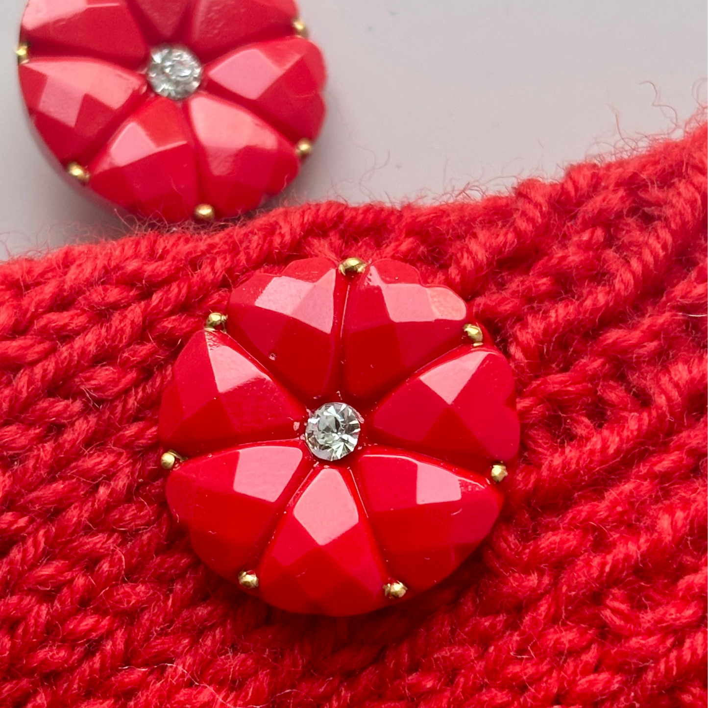 dahlia knap 22mm rød guld