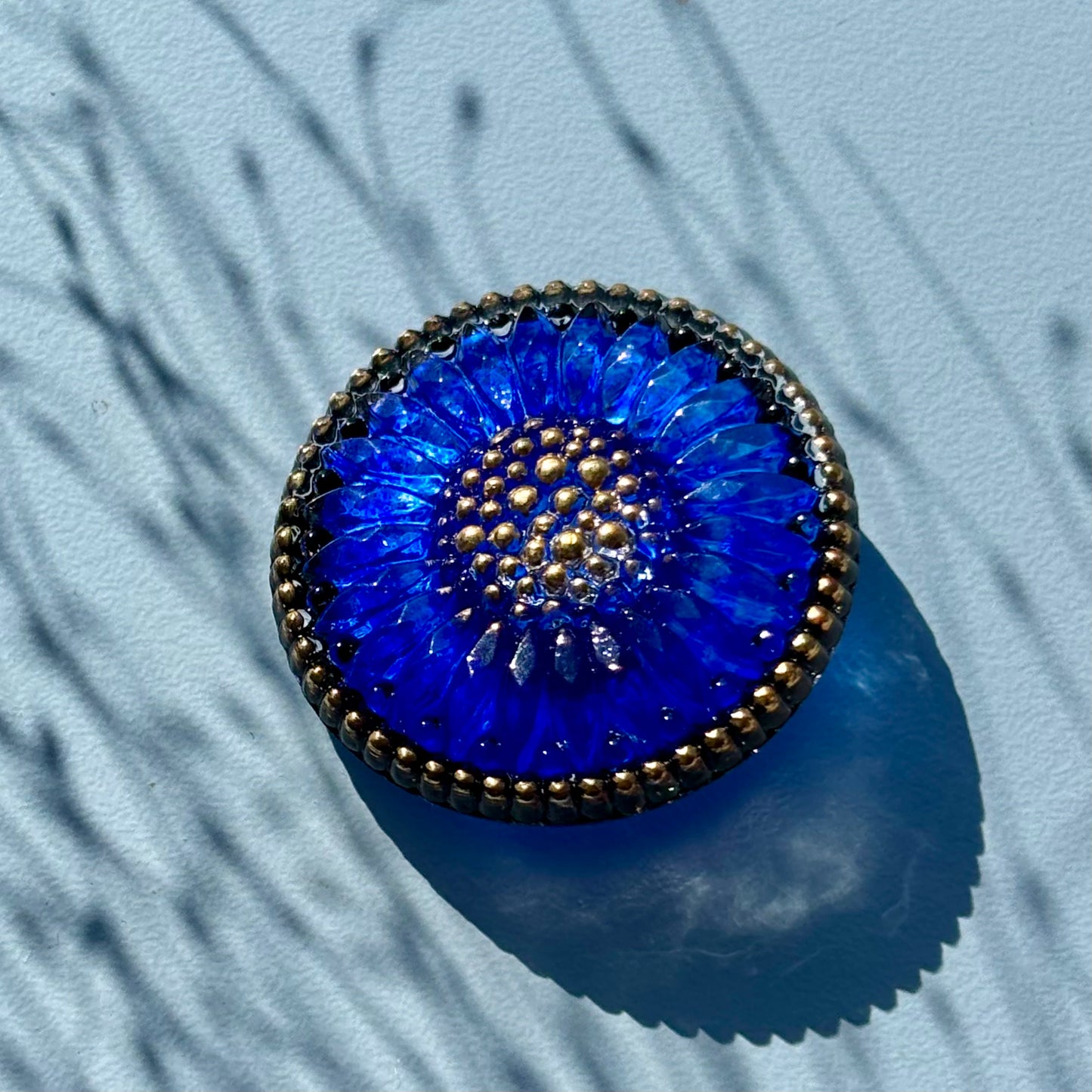 glasnkap 32mm blå guld