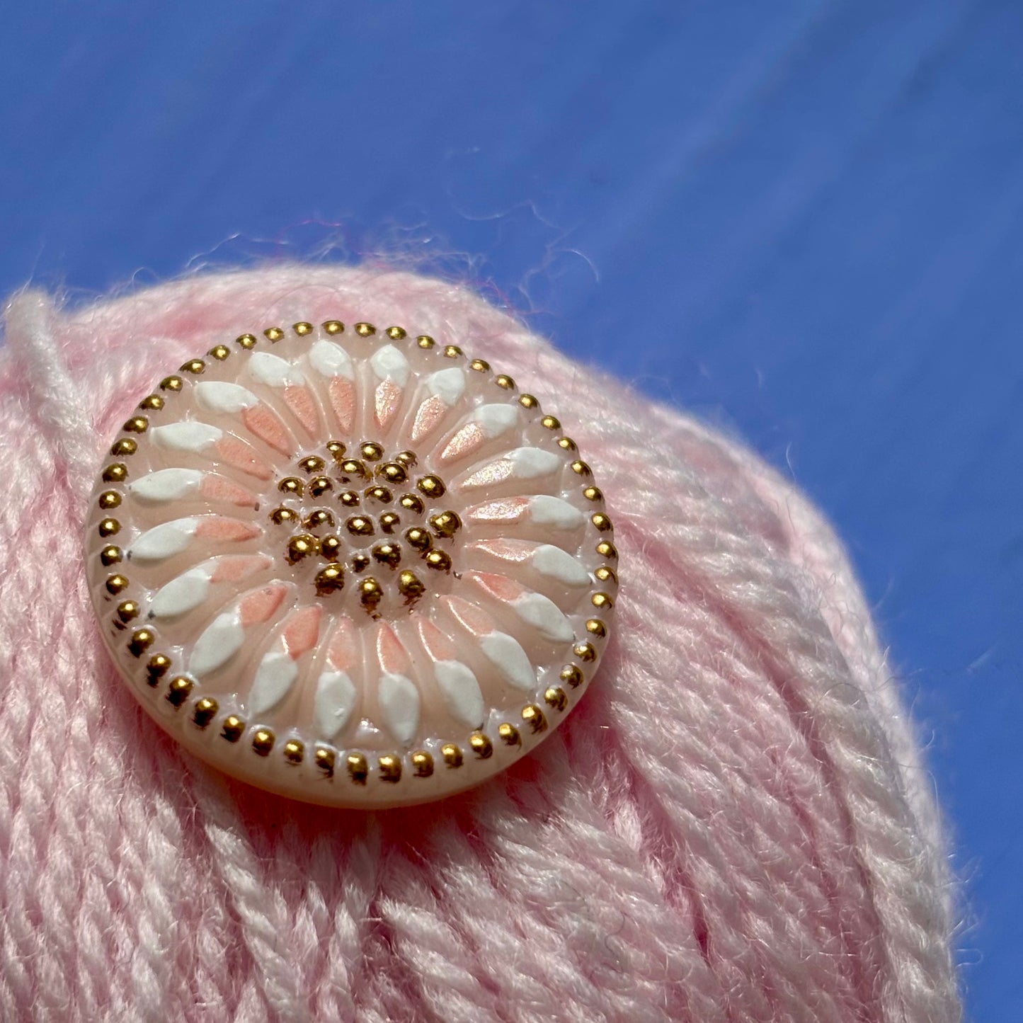 håndlavet glasknap rosa guld 22mm