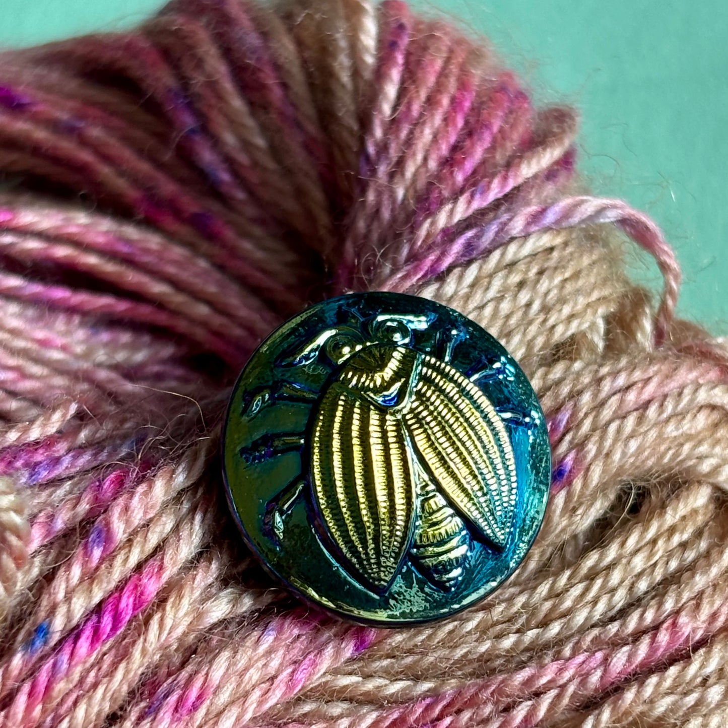 glasknap bille 18mm sort perlemors effekt