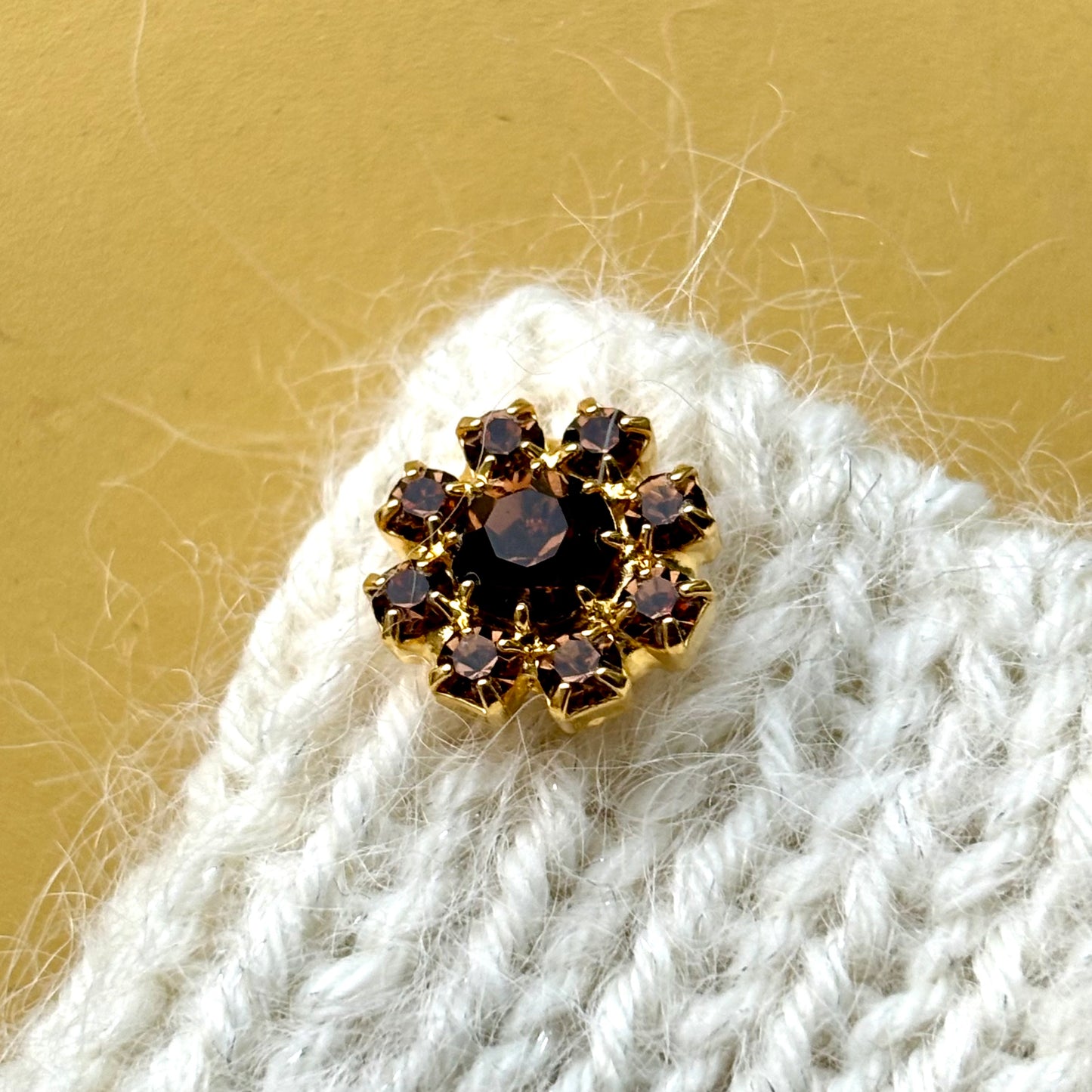 similiknap brun guld 14mm