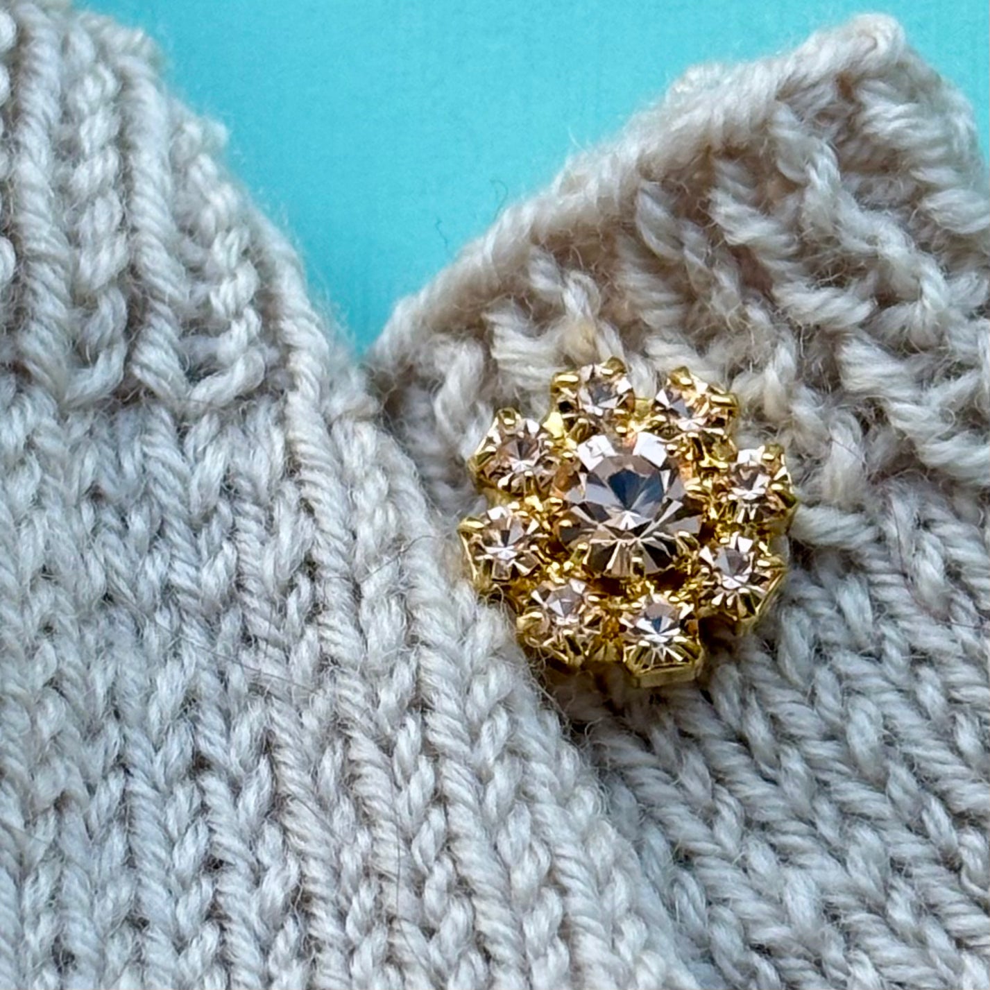 similiknap 14mm champagne i guld fatning