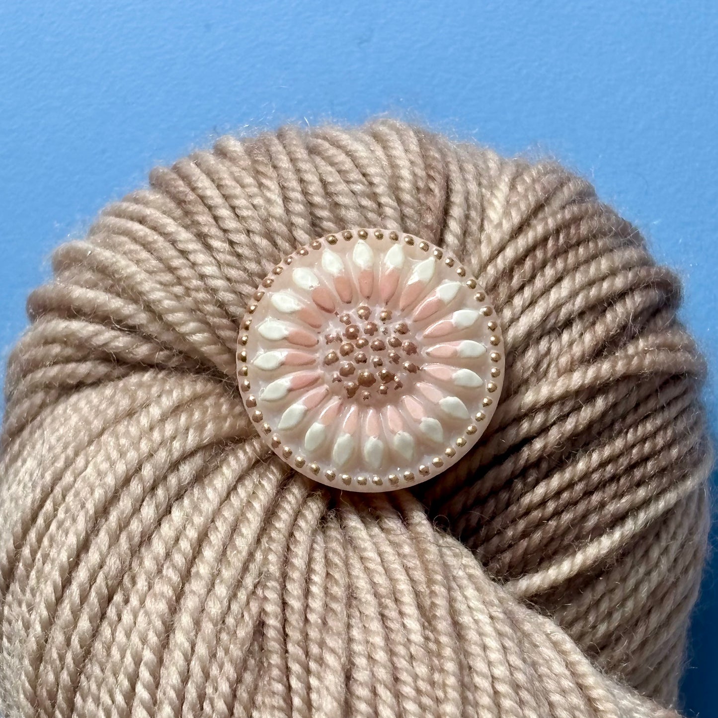 håndlavet glasknap rosa guld 22mm