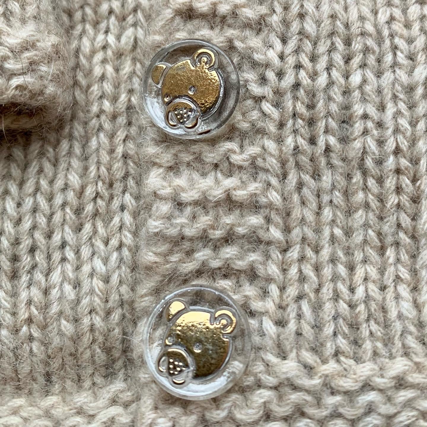 Bamseknap glasknap 14mm guld