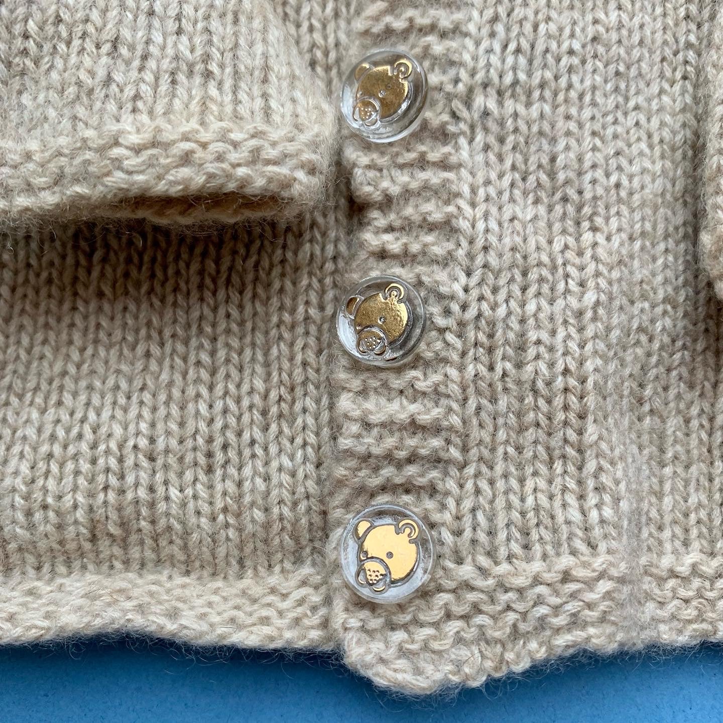 Bamseknapper i guld 14mm