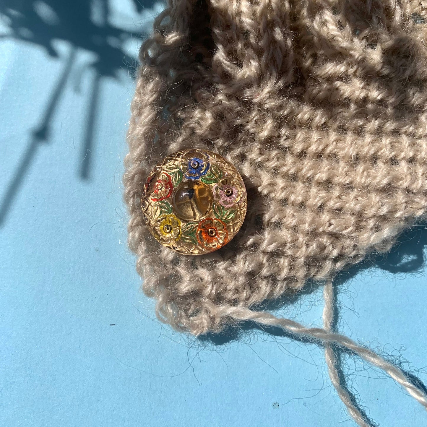 22mm - ROSENHAVEN knap - Multifarvet, guld