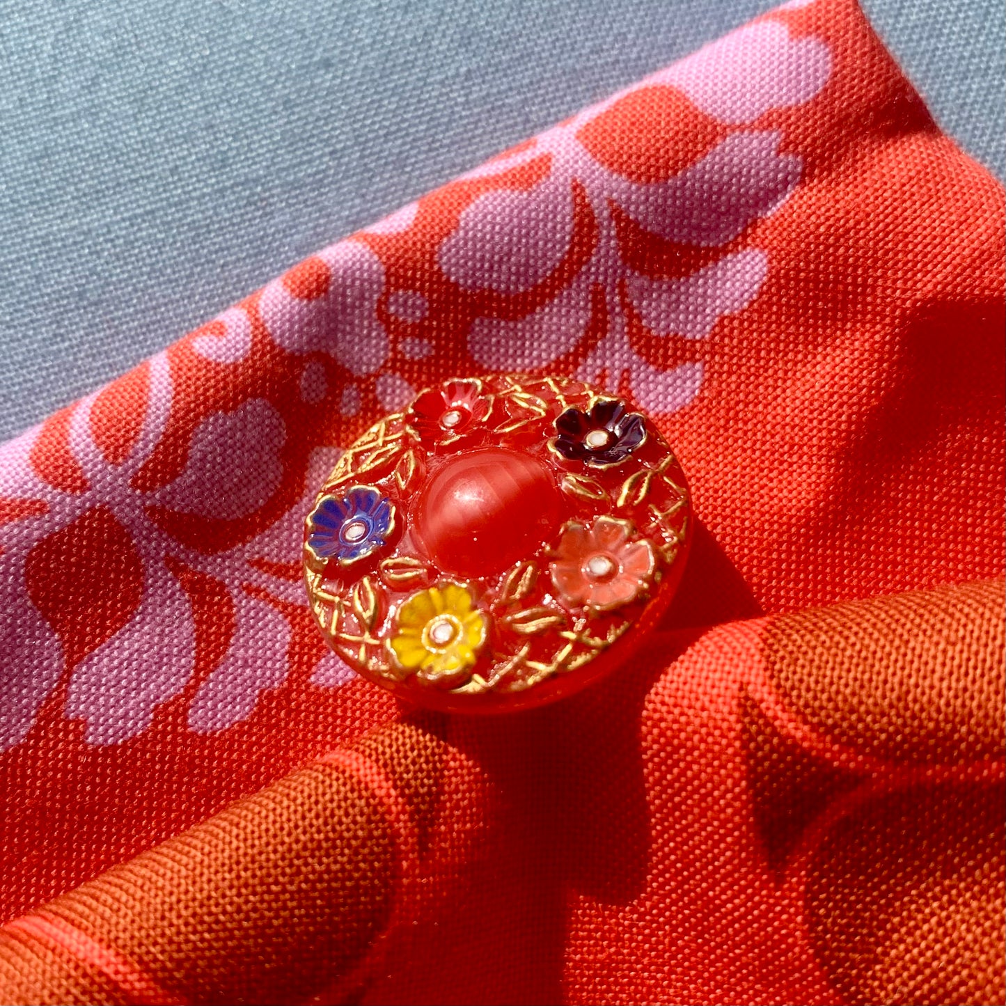 Rød Rosenhave blink knap 22mm