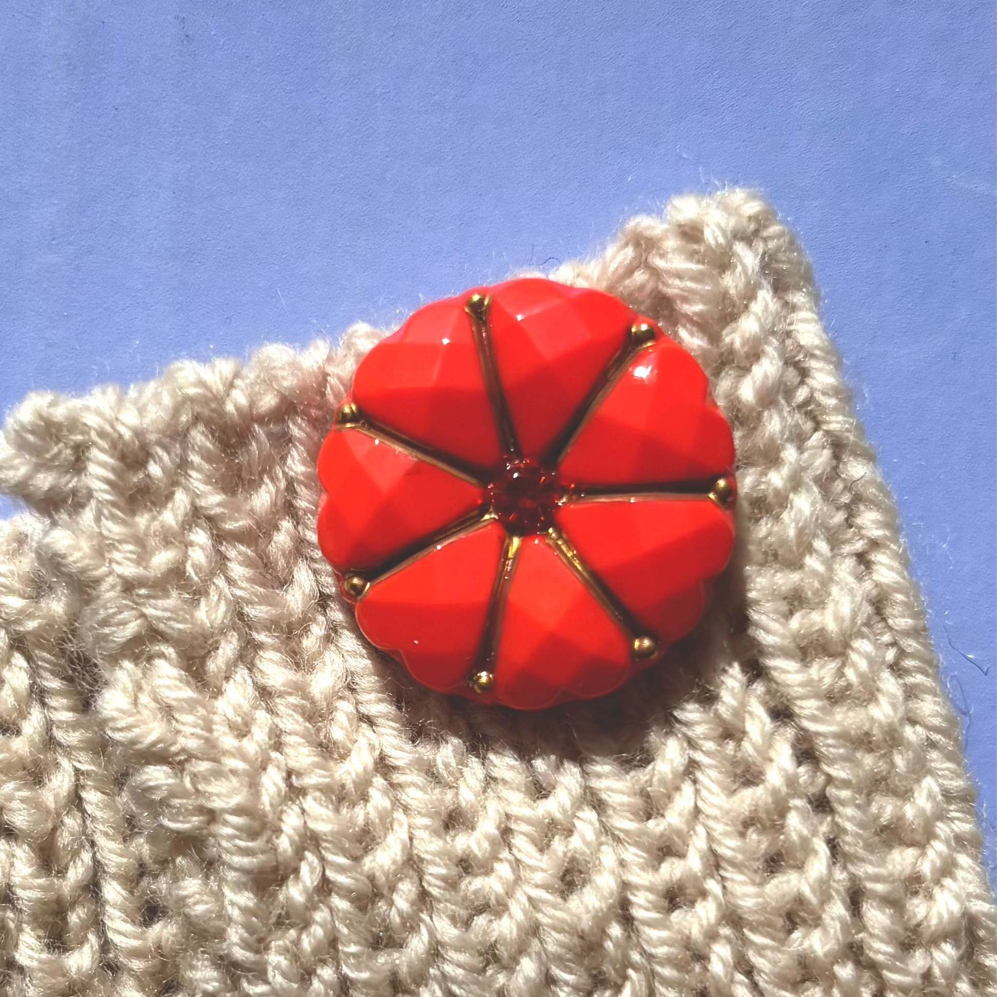 Dahlia glasknap orange 22mm 