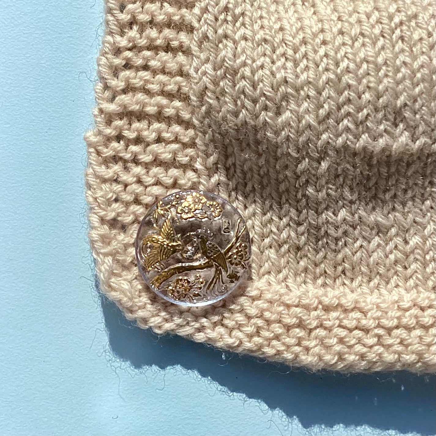 22mm - NATTERGALE knap - klart, guld