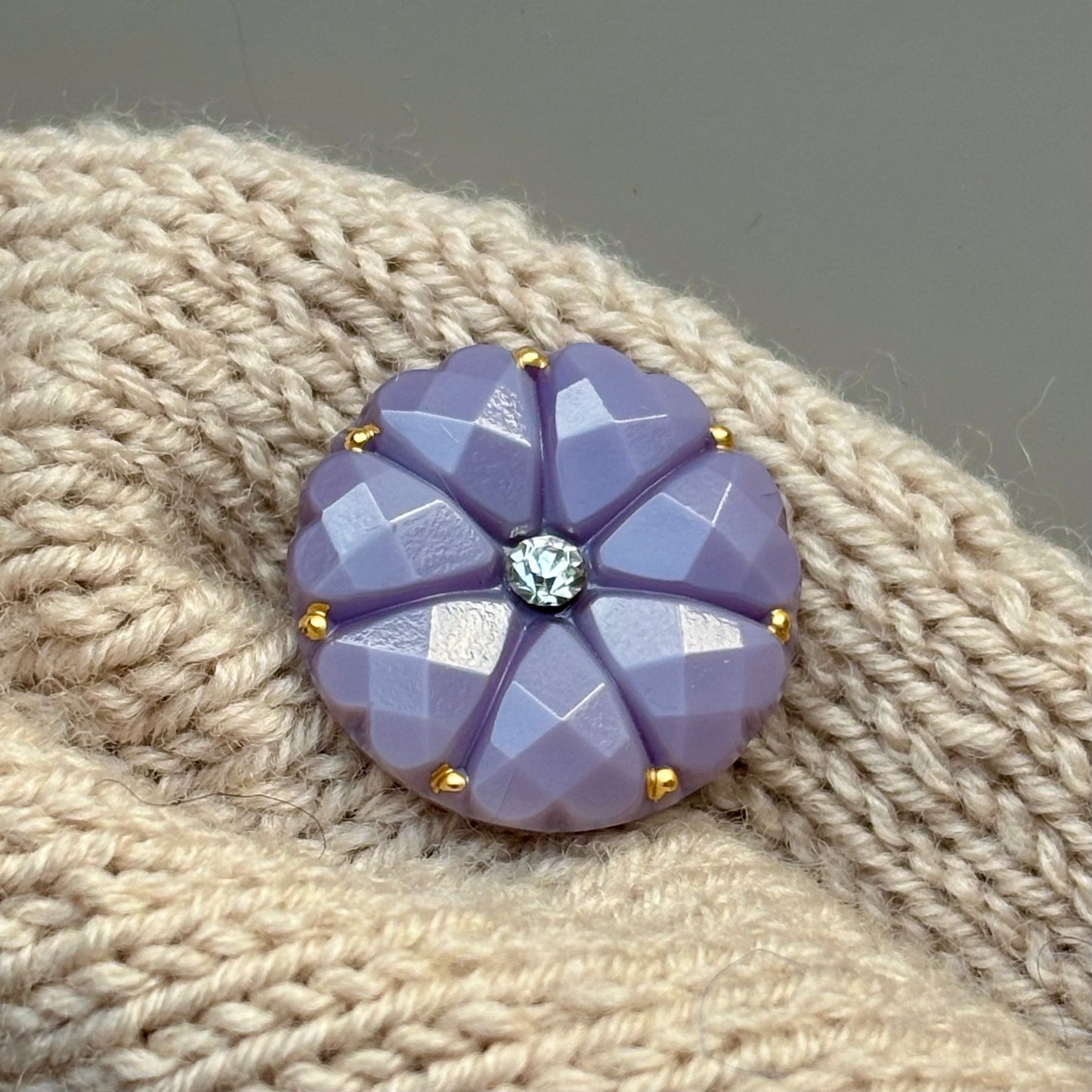 dahlia glasknap lilla med klar similisten 22mm 