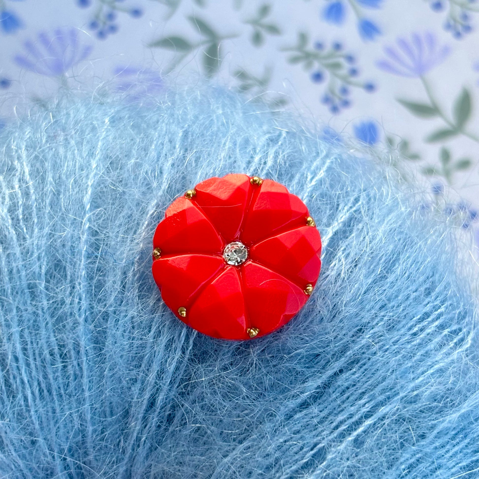 Dahlia orange glasknap 18mm