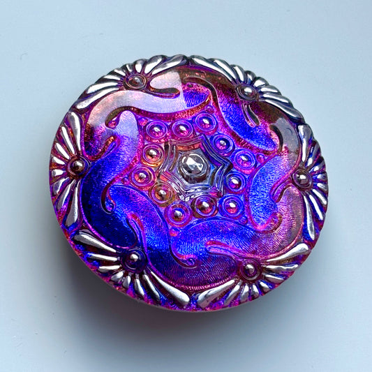 42mm - DAGMAR knap - Lilla multi, Sølv