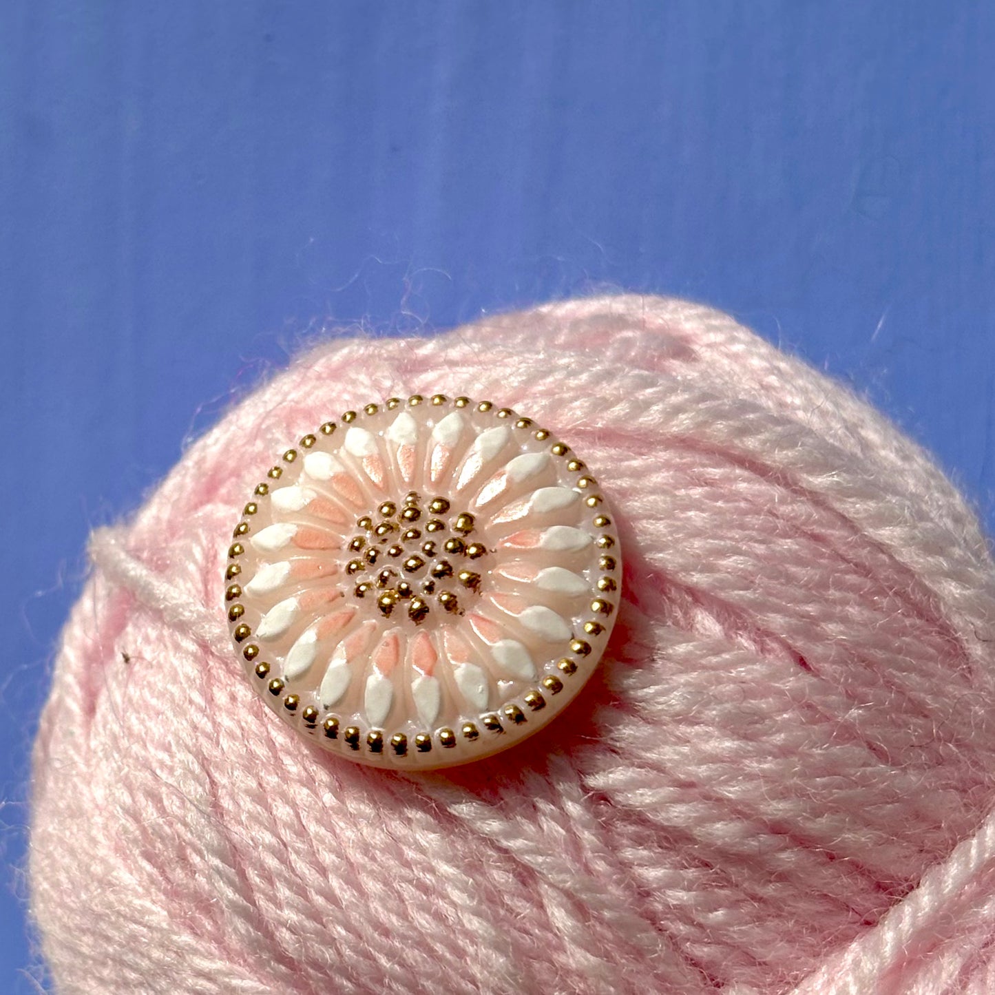 håndlavet glasknap rosa guld 22mm 