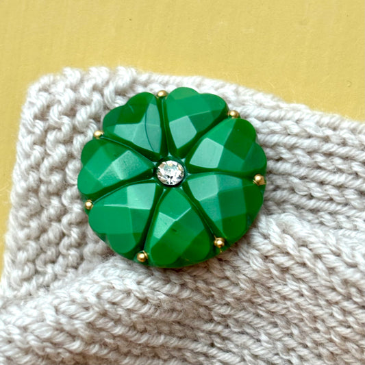 glasknap dahlia 26mm skov grøn guld prik klar similisten 