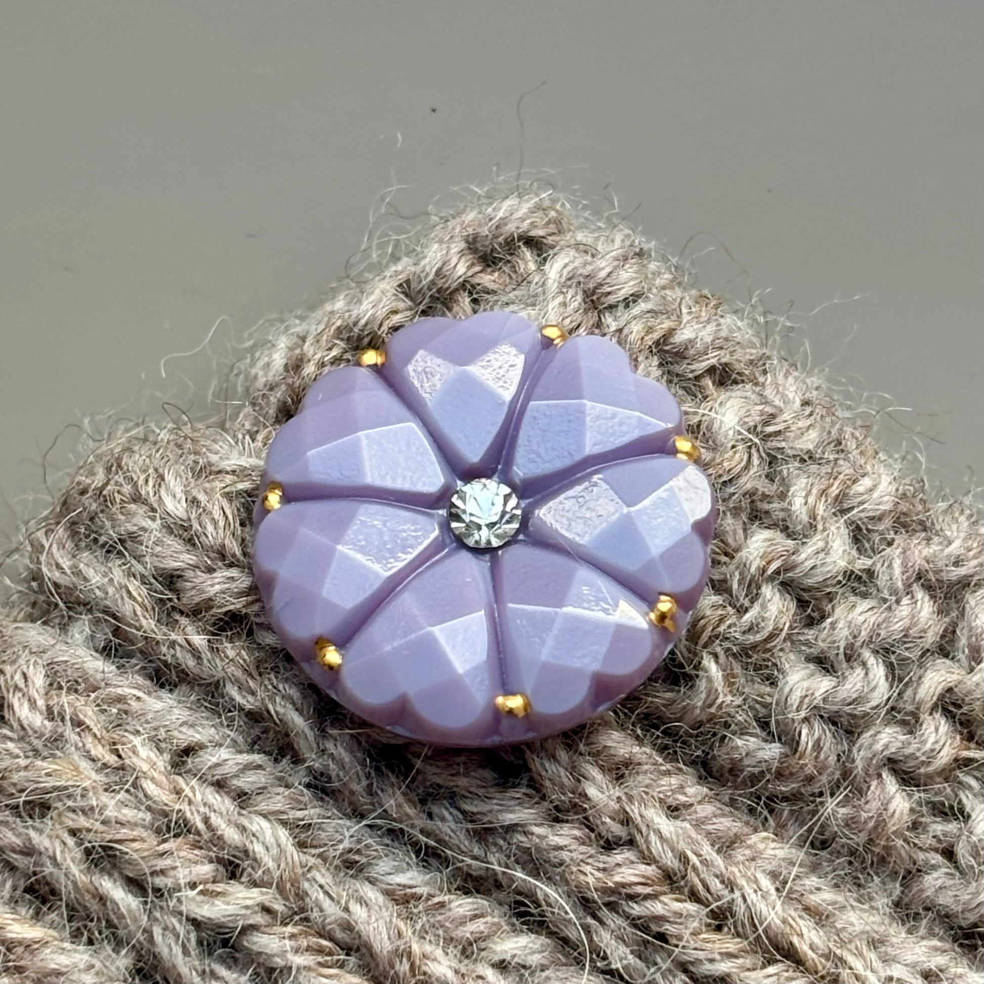 dahlia glasknap lilla med klar similisten 22mm 