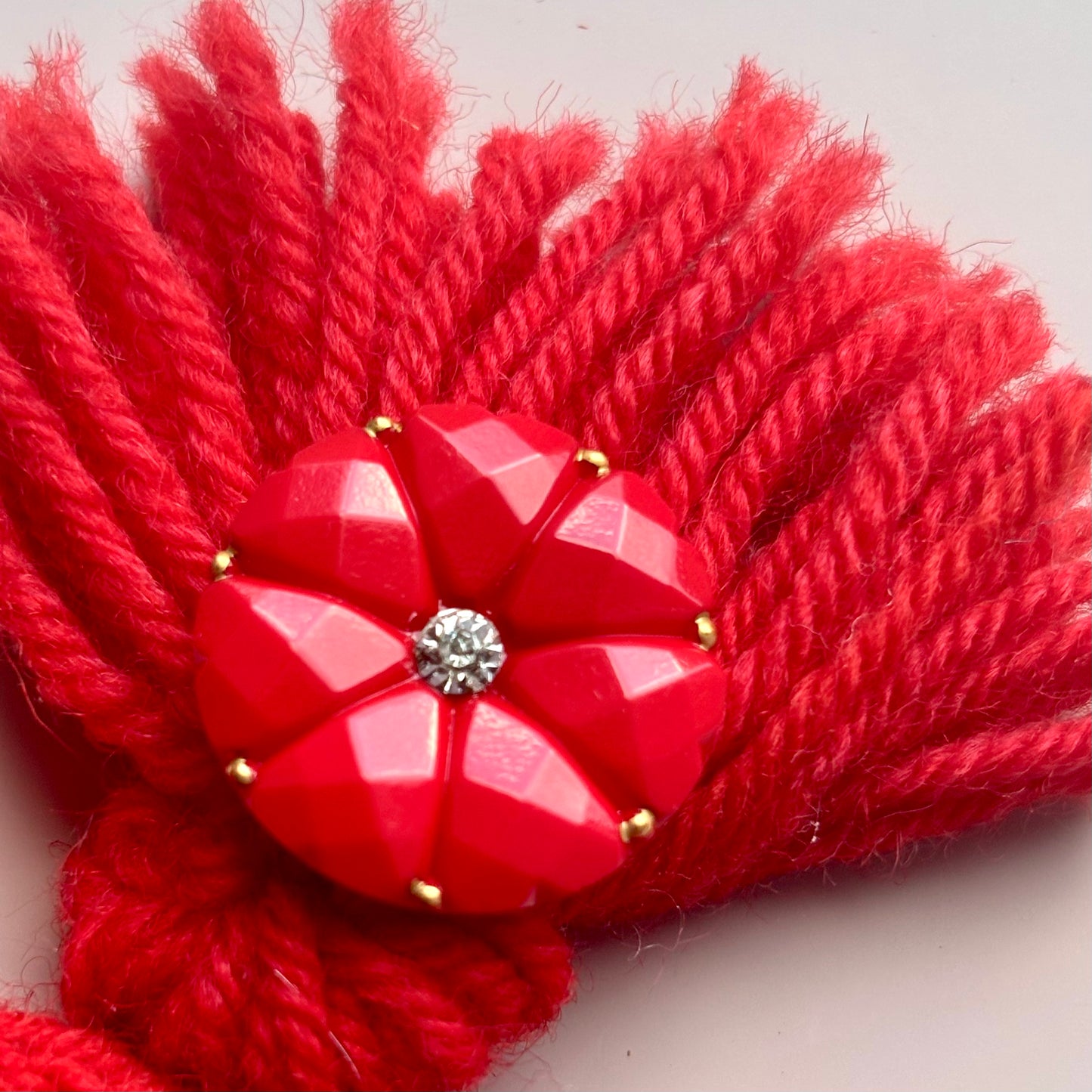 dahlia glasknap 22mm rød guld 