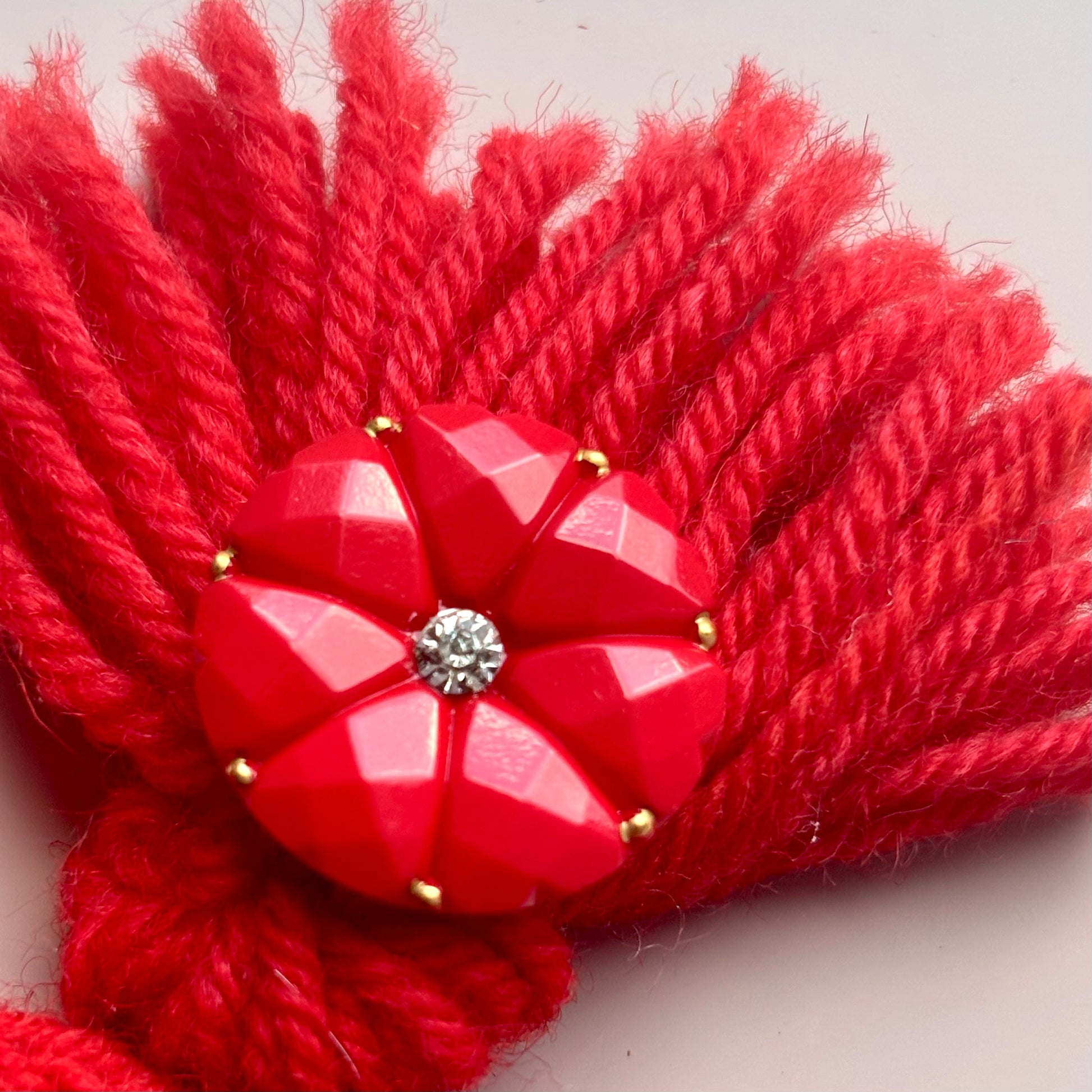 dahlia glasknap 22mm rød guld 