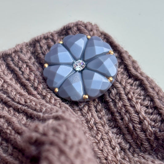 koksgrå dahlia glasknap guld dot klar similisten 22mm 