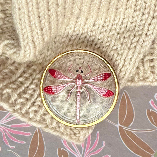 guldsmed knap 30mm rosa pink guld glasknap 