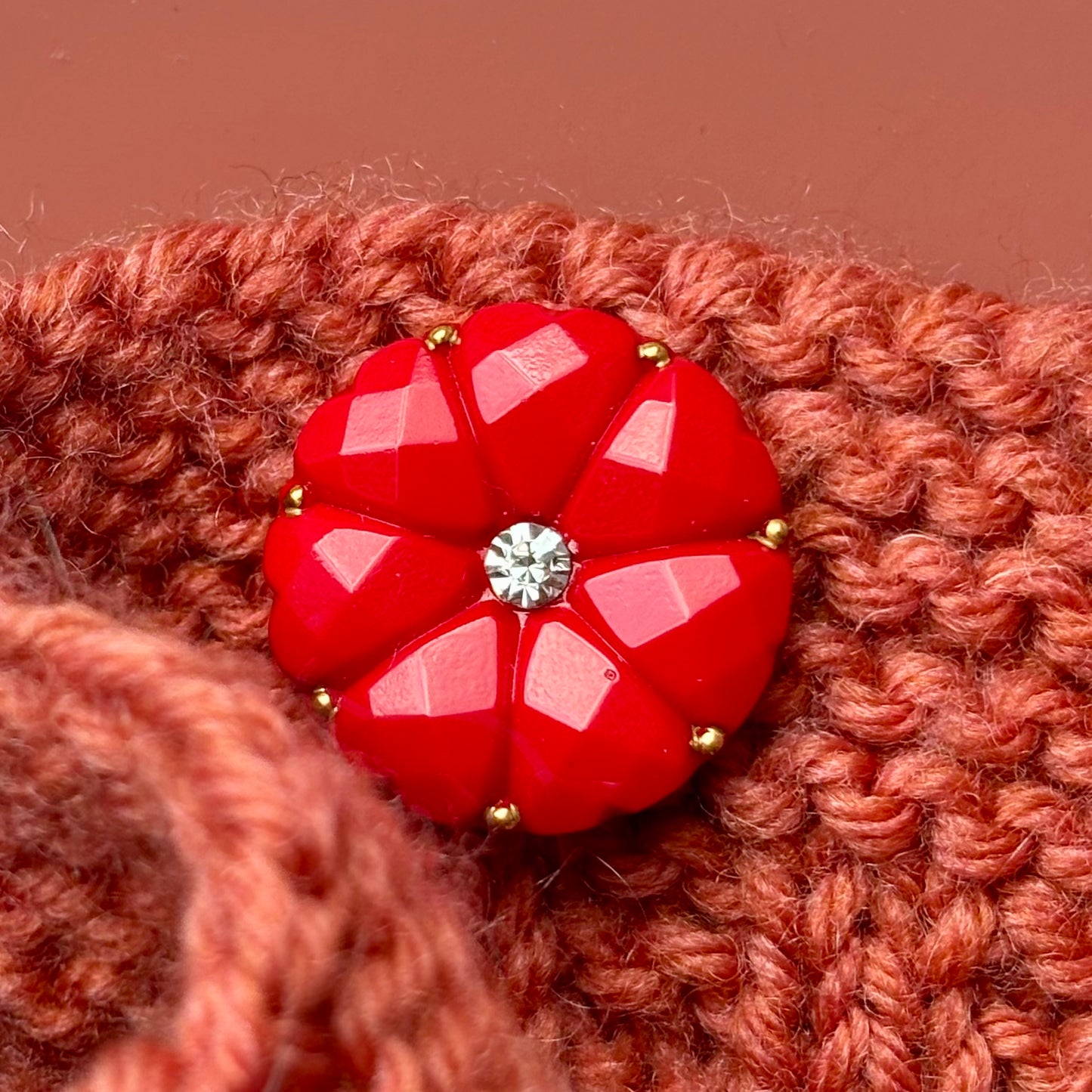 dahlia glasknap 22mm rød guld 