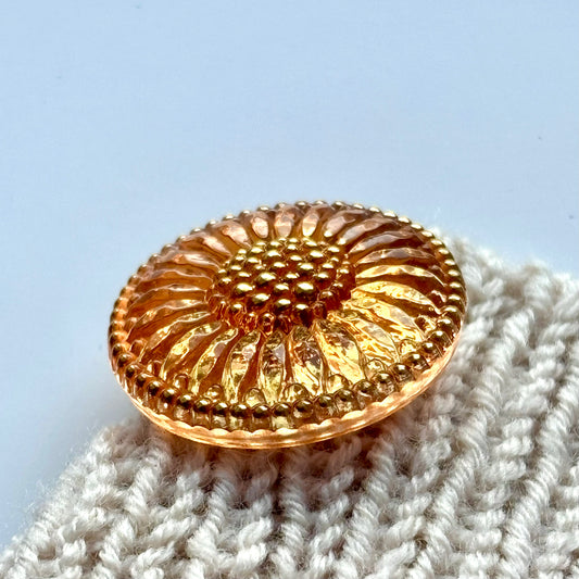 glasknap solsikke 26mm rosa perlemor 