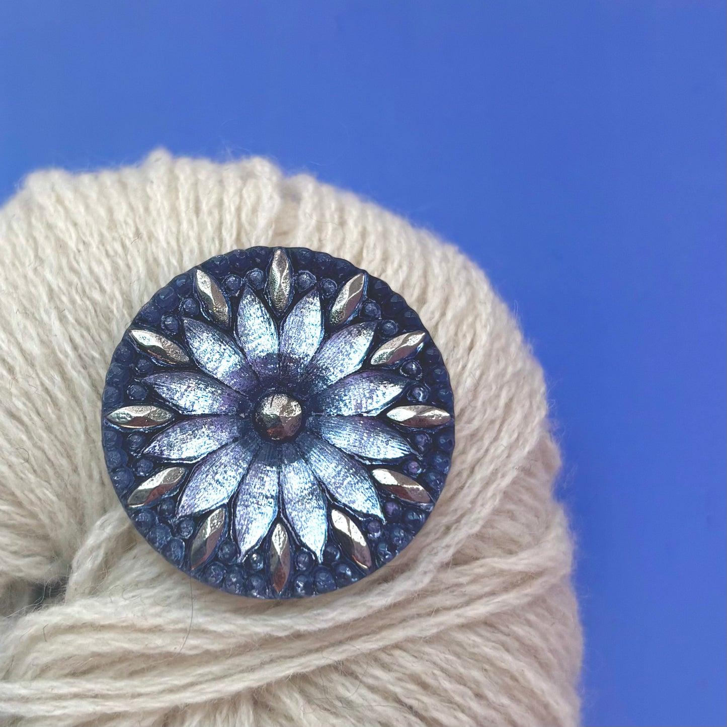 glasknap jasmin 32mm lilla sølv 