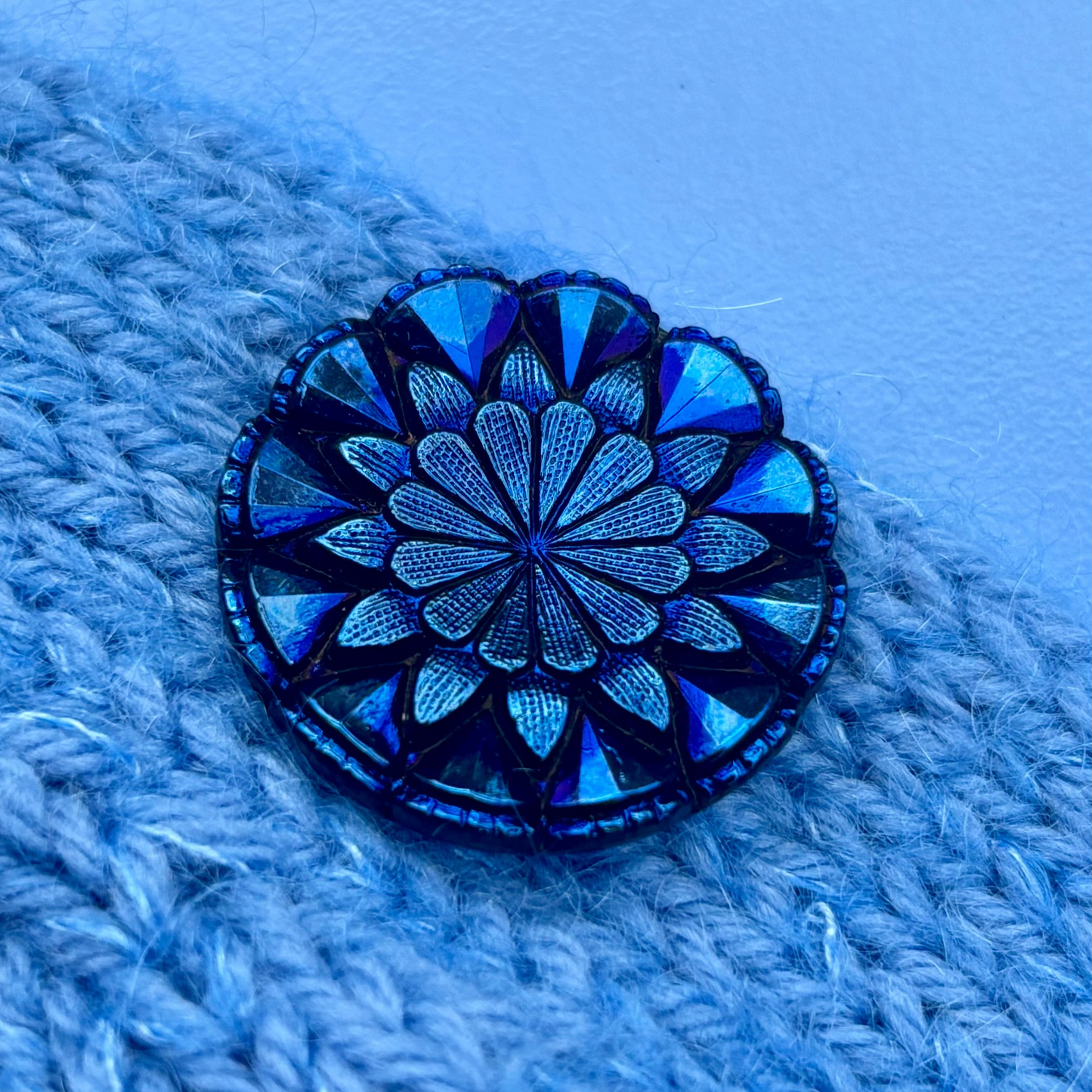 glasknap victoria stor knap sort velour 