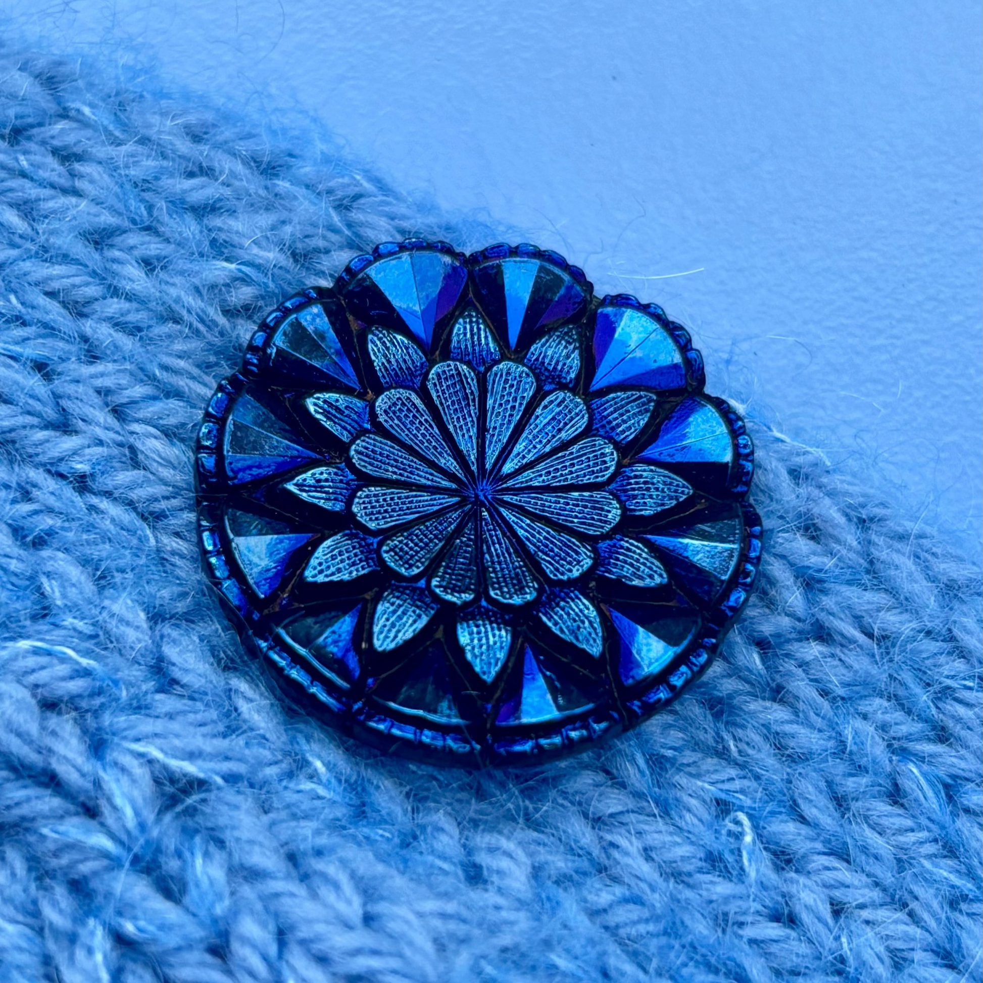 glasknap victoria stor knap sort velour 