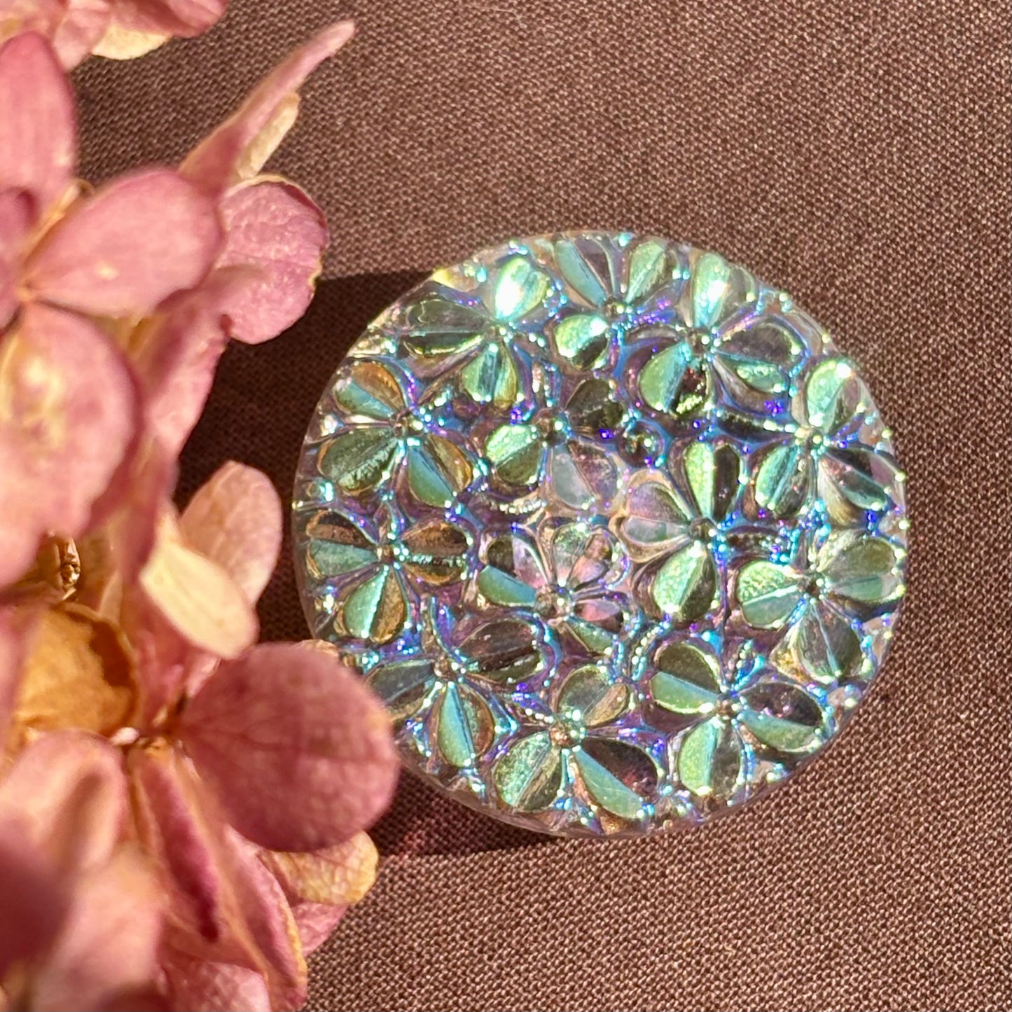 flora glaksnao stor 36 mm små blomster perlemors mønster 