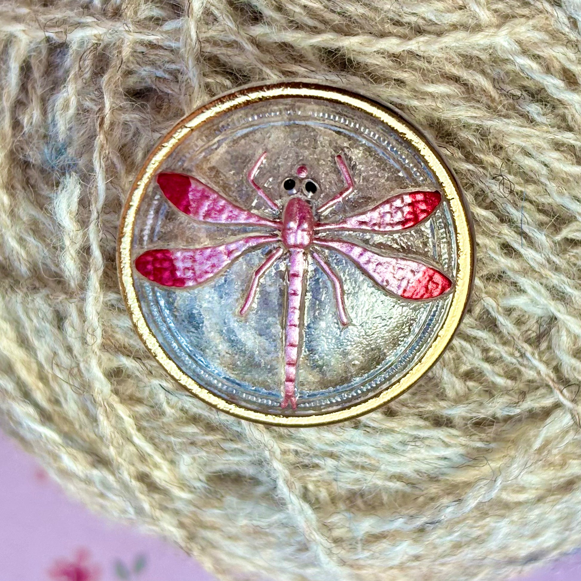 guldsmed knap 30mm rosa pink guld glasknap 