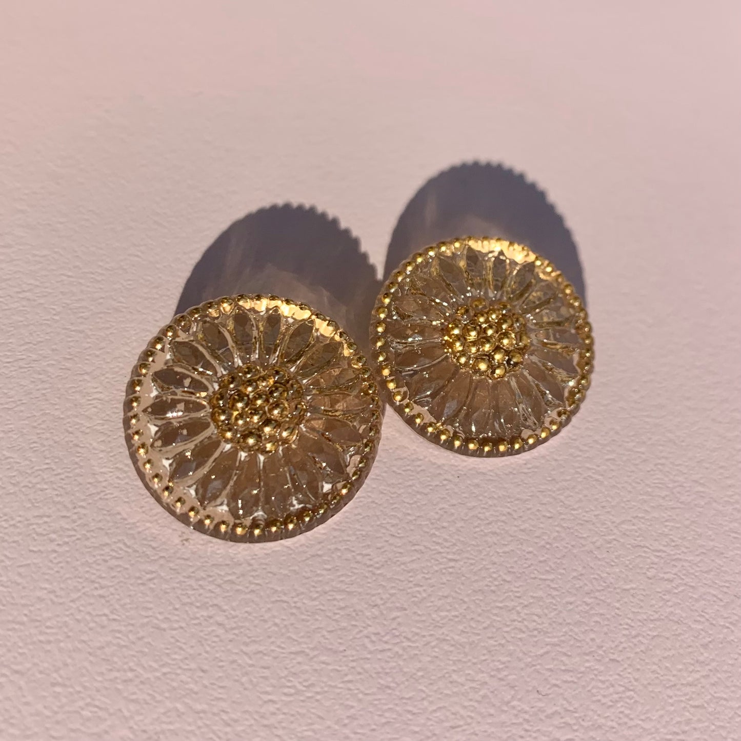 18mm - SOLSIKKE knap - Brun, Guld